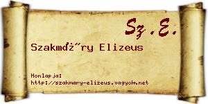 Szakmáry Elizeus névjegykártya